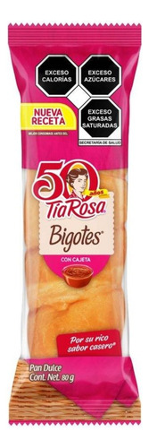 14 Pza Pan Dulce Bimbo Tía Rosa Bigotes Cajeta 80 G
