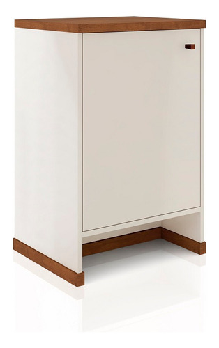 Aparador Buffet Balacao Berlin Para Escritorio Com Porta Cor Off white/Nature