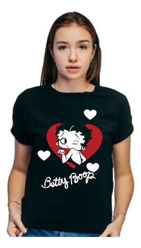 Remera Betty Boop - Cuello Redondo Unisex Manga Corta