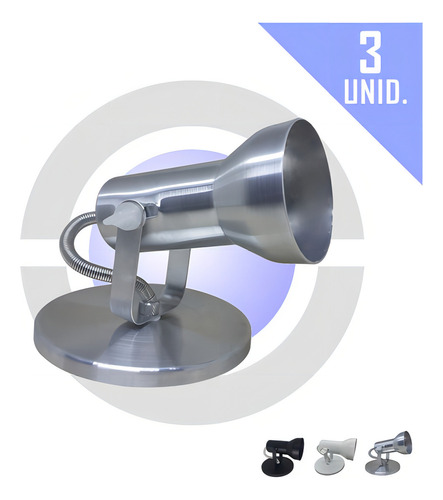 Spot De Sobrepor Banheiro Corredor Lavabo 3 Uni Pt/bco/esc Cor Cinza Claro