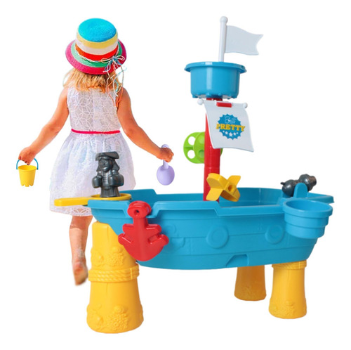 17 Piezas/set Pirate Ship Niños Mesa Agua Al Aire Libre Mesa