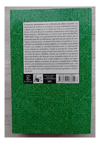 Conceptos Fundamentales De La Historia Del Arte De Wölfflin (Usado)