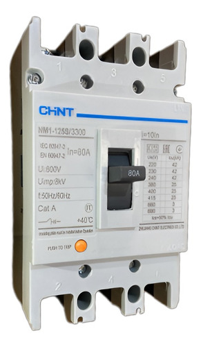 Interruptor Termomagnetico Nm1 3p 80a/25ka Fijo Chint