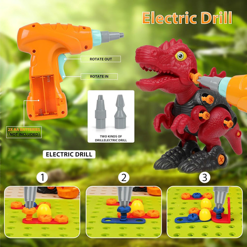 Juguetes Desmontables De Dinosaurios Con Taladro Eléctrico P