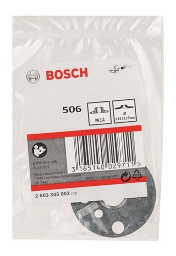 Tuerca Para Respaldo De Goma 4.5 M14 Bosch