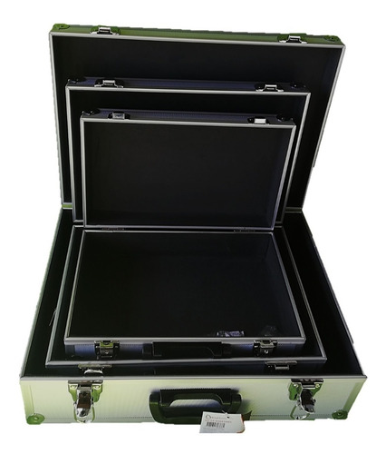 Maletin Aluminio 33 Con Llaves Caja De Herramienta Notebook Color Gris