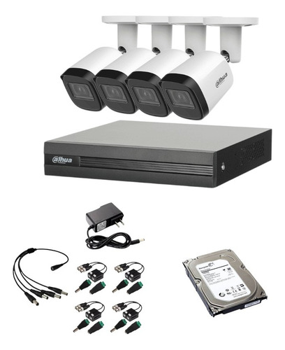 Kit Dahua Dvr 4ch- Cámaras Bala B1a21 2mp Hdd 1tb Baluns