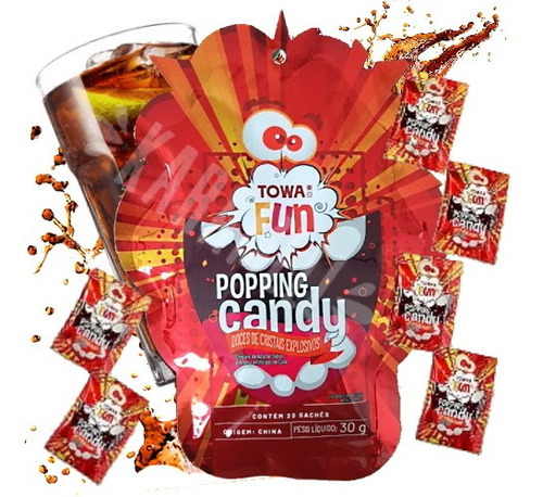 Bala Explosiva Popping Candy Sabor Cola - Towa Fun - Impotad
