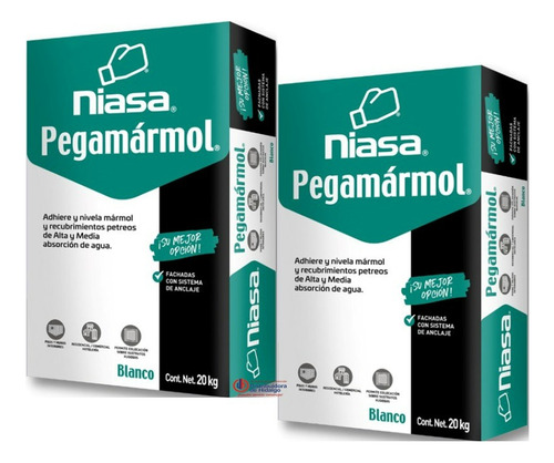 Niasa Pegamarmol Adhesivo Bco Especializado Para Marmol 2 Pz