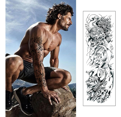 Tatuaje Temporal De Brazo Completo De Halloween Para Hombres