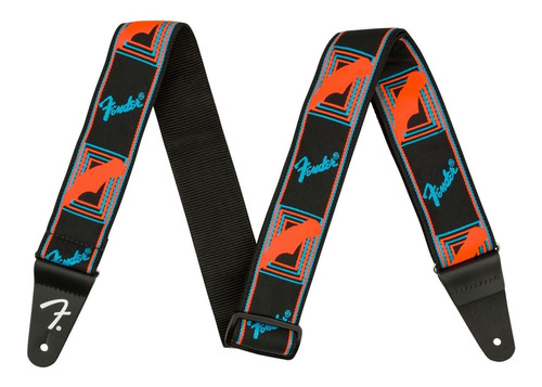 Correa Fender Monogramada Neon - Blue And Orange