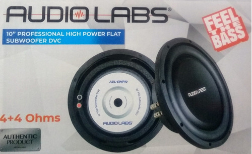 (1) Woofer De 10  Plano. Audio Labs. Adl-swp10. 250w Rms. 