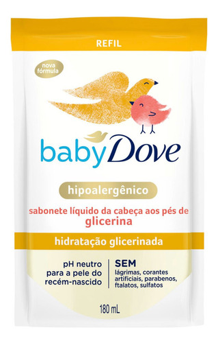 Sabonete Líquido Hidratação Glicerina Baby Refil 180ml Dove