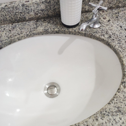 Válvula Inox 1 1/4 Ralo Pia Banheiro Lavatório Cuba Acabamento Brilhante Cor Cinza-inox