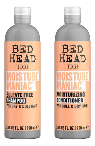 Tigi Bed Head Moisture Maniac Kit Shampoo Enjuague Grande 6c