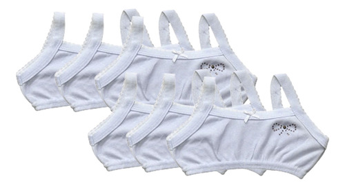 Corpiño Inter Blanco Niña Algodón Aya Pack 6 