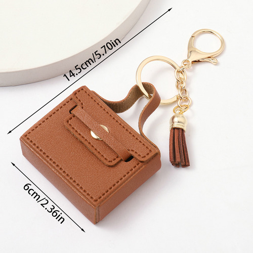 Leather Key Bag Earphone Bag Coin Purse Key Chain Pendant4
