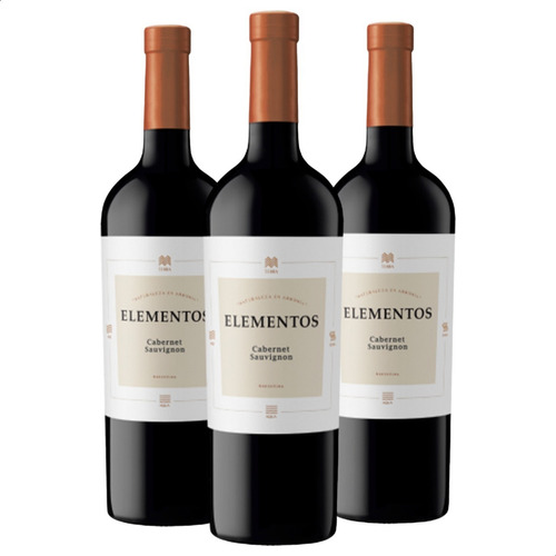 Vino Elementos Cabernet Sauvignon Tinto X3 Unid - 01mercado