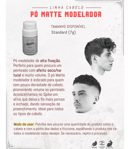 Pomada Modeladora Em Pó Caballeros 7g - Pó Modelador Spike