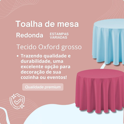 Kit 20 Toalha De Mesa Redonda 2,20m Oxford Para Festa Buffet