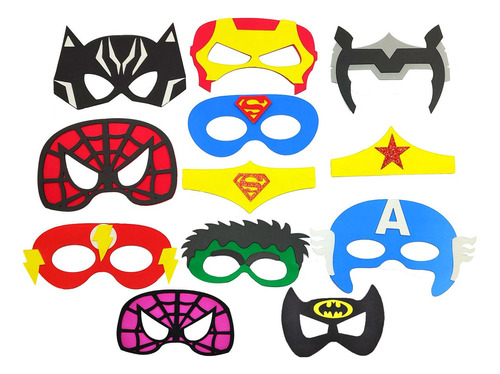 15 Mascara Fantasia Iantil Super Heróis Pronta