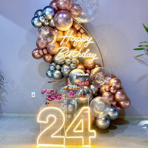 Letrero Led Acrílico Con Luz De Neón Con Número De 38 Cm Ali