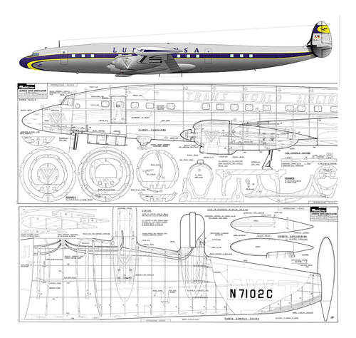 Plano Rc Super Constellation 1850mm (envio X Mail)