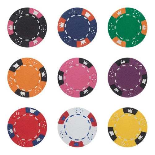 Poker Rollito De 25 Fichas Profesionl 14 Gr Mod Crown & Dice