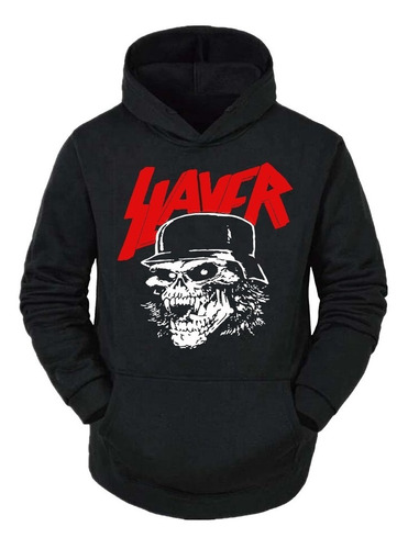 Buzo Canguro De Slayer Skull Logo Heavy Speed Thrash