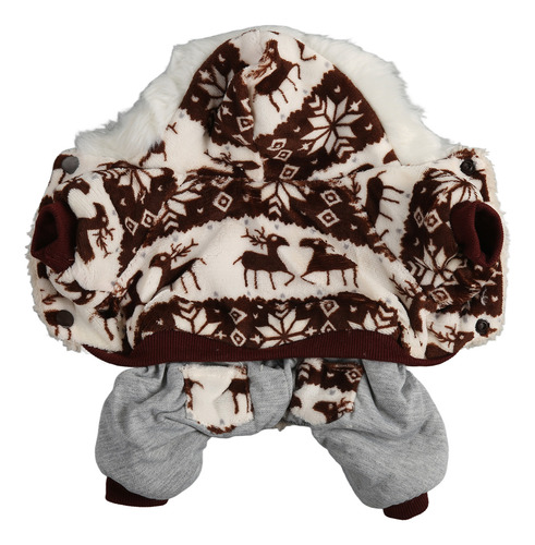 Chaqueta Navideña Para Perro Con Capucha, Gruesa, Copo De Ni