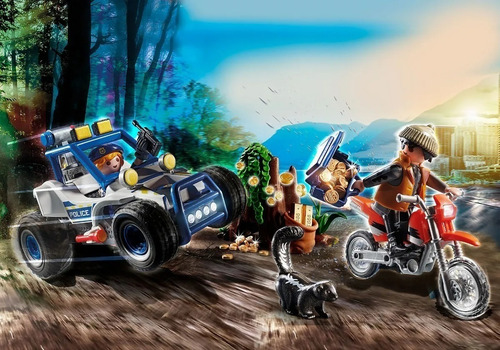 Imagen 4 de 5 de Playmobil Policia Vehiculo Todo Terreno 70570 City Action