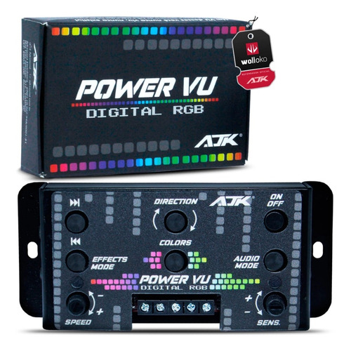 Nova Central Ajk Sound Power Vu Para Faróis Com Rgb Ritmico