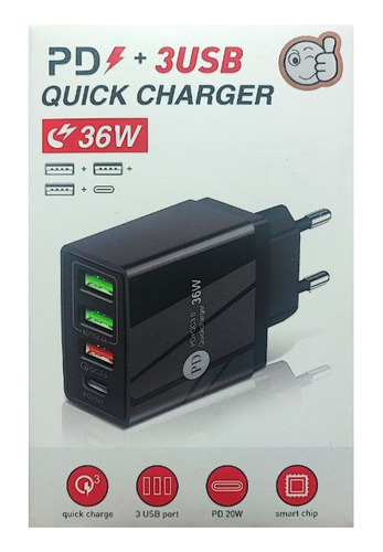 Pd + 3usb Ultra Charge 36w