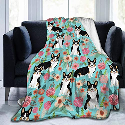 Manta De Felpa Súper Suave Estampado De Corgi Lindo De...