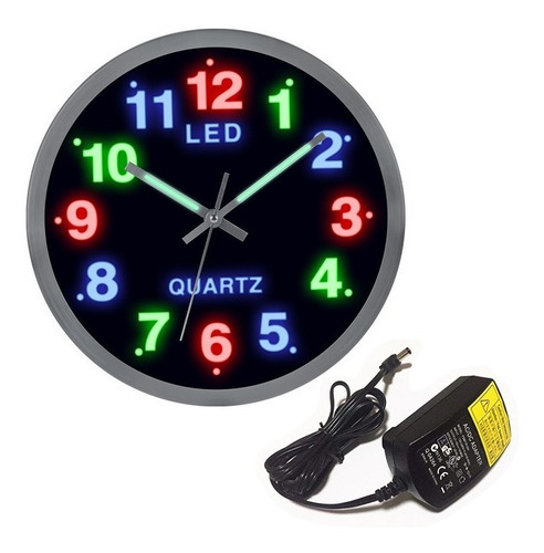 Reloj De Pared Luces Led