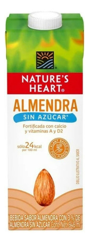 Bebida Vegetal Nature's Heart Sabor Almendra Sin Azúcar 946