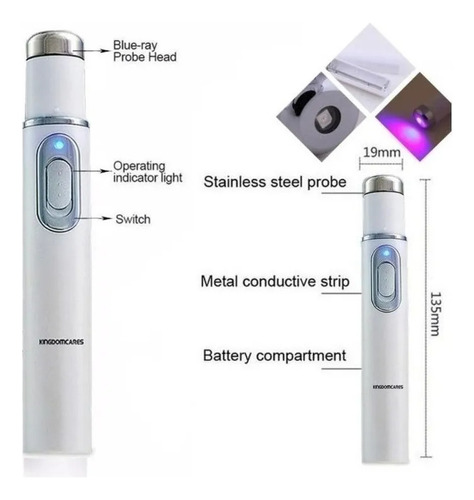 Bolígrafo Láser Hot Nail Fungus Pen Con Luz Azul