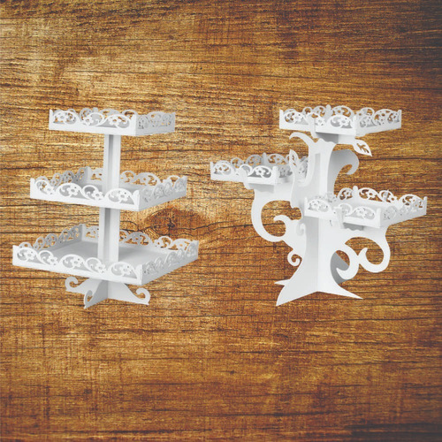 Kit Festa Provençal Decoração Mdf Branco Floral 31 Peças