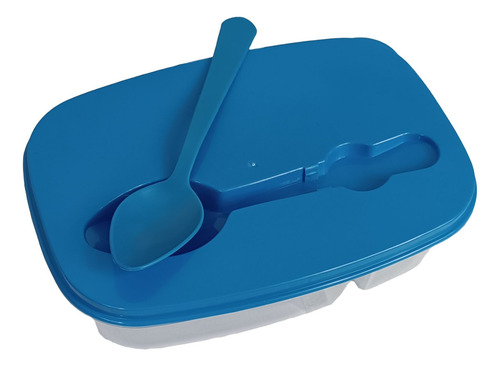 Recipiente Hermético Con Cuchara 2 Divisiones 1400ml