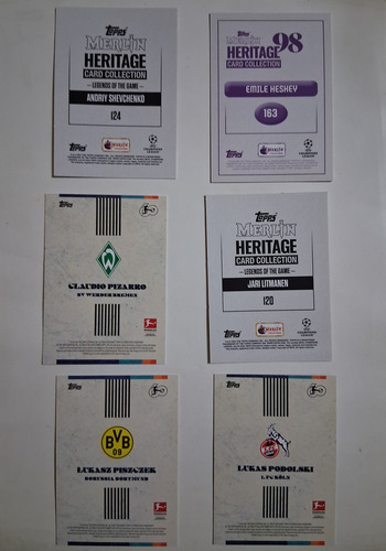 Cartas Topps Merlin Lote Leyendas Del Futbol Bundesliga Lote Legends Futbol Jugadores