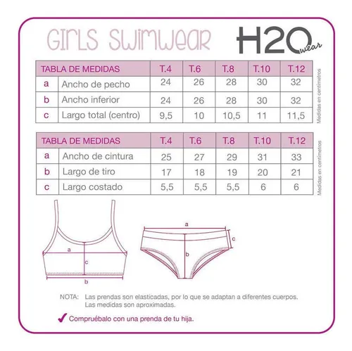 Niña Bikini H2owear Uv+30 Textura Estampada Celeste