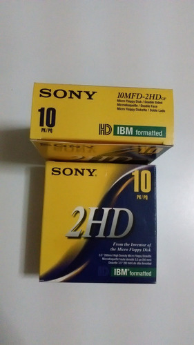 Par De Cajas De Diskettes Sony 2hd 3.5 1.44mb (usados)