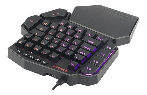 Imagen 5 de 6 de Teclado de una mano gamer Redragon Diti K585RGB Outemu Blue color negro con luz RGB