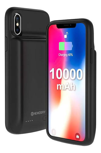 Funda De Bateria Para iPhone X Xs 10000mah Carga Tpu Negro C