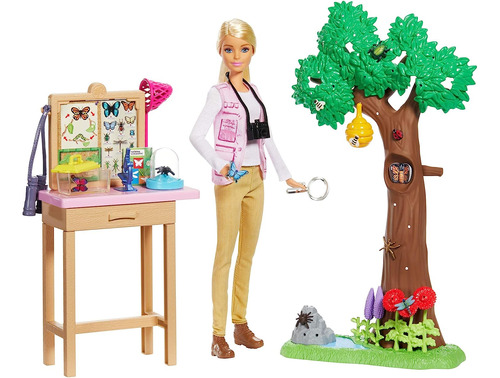 Entomólogo De Barbie Doll And Playset, Blonde, Con 20 Acceso
