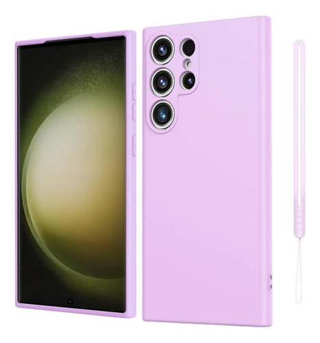 Funda Para Samsung Case Silicona Líquida Microfibra + Correa