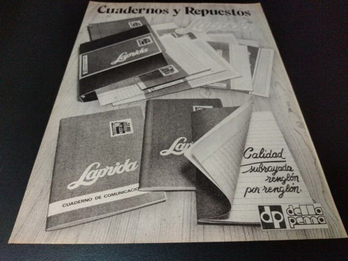 (pb969) Publicidad Clipping Cuadernos Y Repuestos Laprida