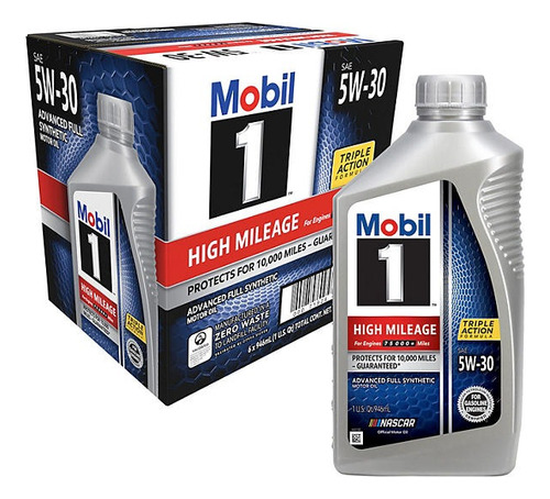 Aceite Fullsintético Mobil 1 Alto Kilometraje 5w30 (6x946ml)