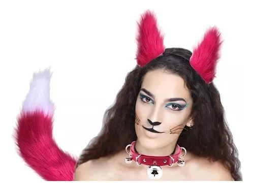 Disfraz De Zorro Lobo Con Orejas Y Cola De Gato Peludo .