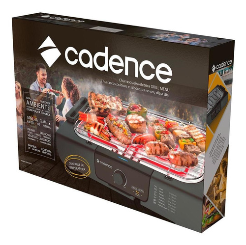 Churrasqueira Elétrica Cadence Grill Menu 1800w Grl810 Preto
